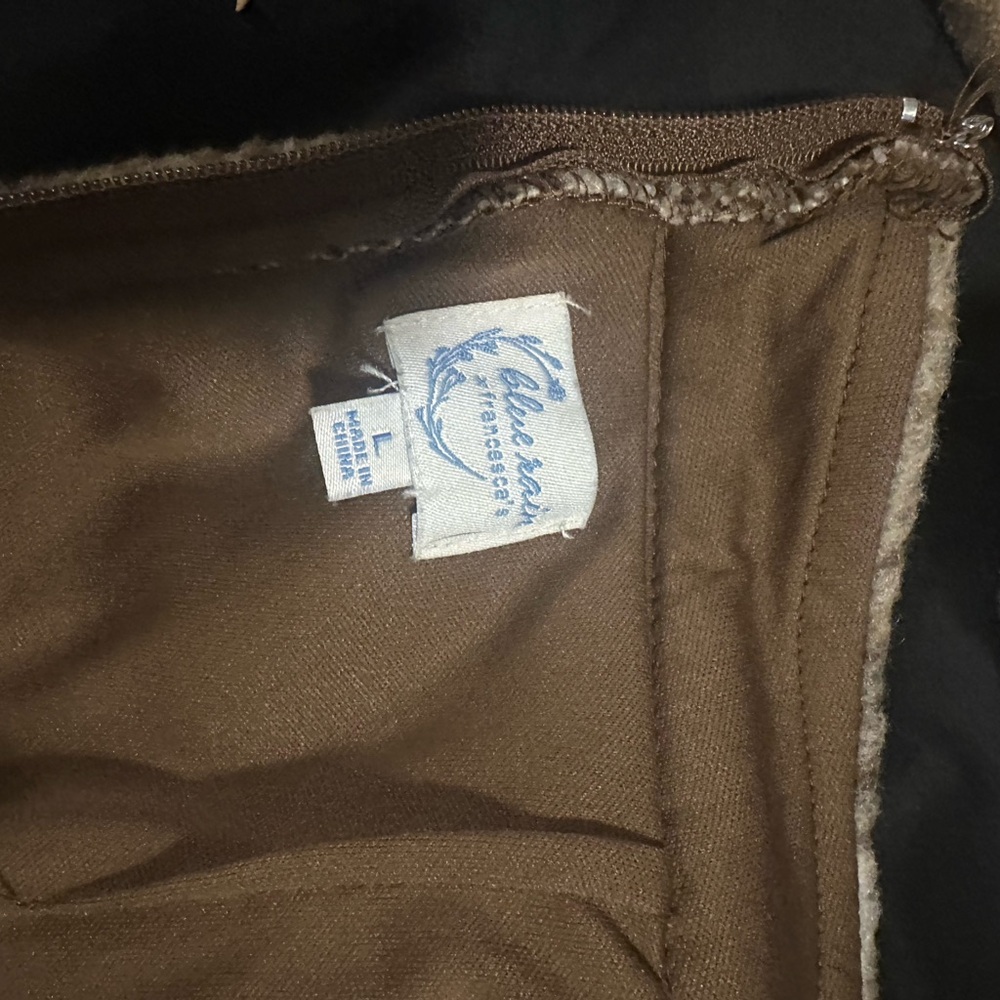 Francesca’s Plaid A-Line Mini Skirt Brown Cream Size L (Fits M) - Picture 2 of 3